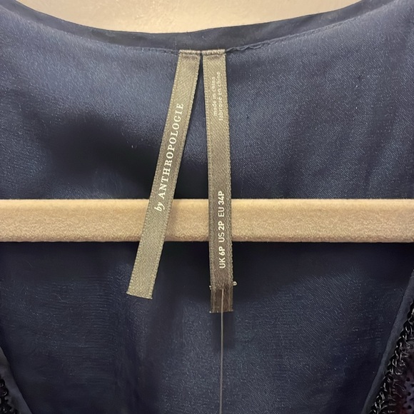 Anthropologie navy twist front sequin dress - Picture 5 of 11